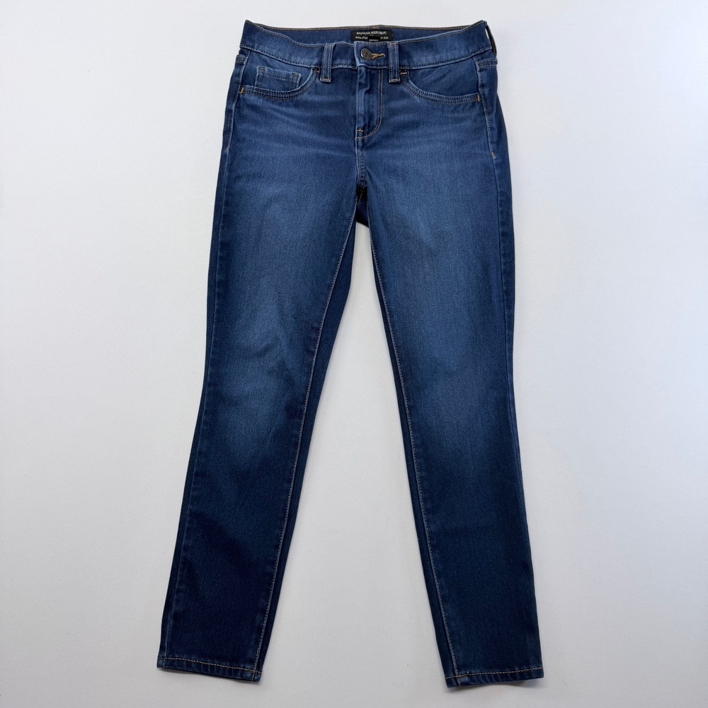 Banana Republic Super-Stretch Legging-Fit Jeans Dark Wash Blue Petite 26/2P